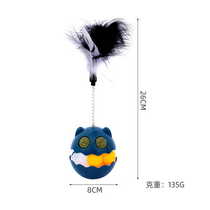 Cats Feather Toy Rotate Cat Tumbler Teaser Catmint Roller Pets Gym From House
