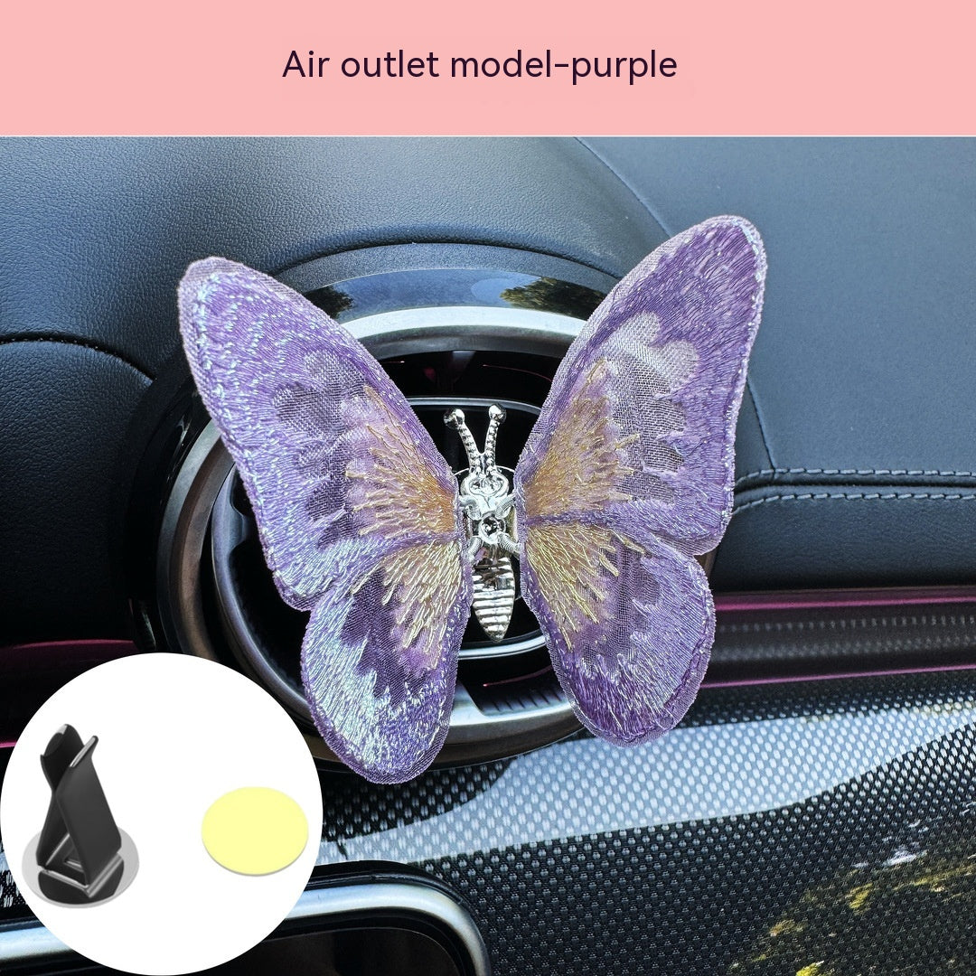 Moving Embroidery Butterfly Center Console Air Outlet