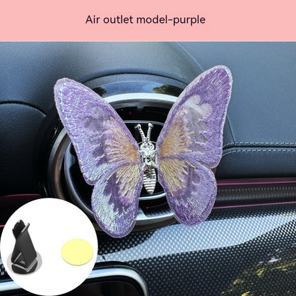 Moving Embroidery Butterfly Center Console Air Outlet