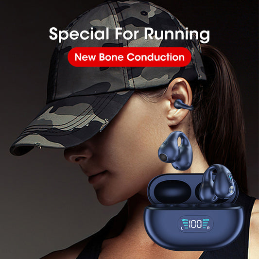 Bone Conduction Headphones TWS Earbuds Ear Clip