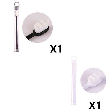 Ultra-fine Toothbrush Super Soft Bristle Deep Cleaning Brush Kids DealSniper.net 2pcs Wavy set1
