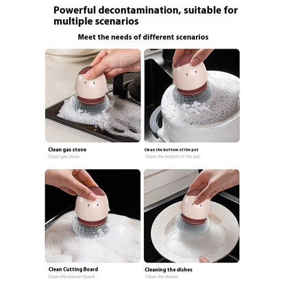 Automatic Liquid Filling Dishwashing Brush Kitchen Dish Brush Kitchen DealSniper.net