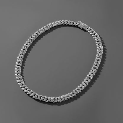 Hip Hop Trend Full Diamond Cuban Link Chain Men's Bracelet Jewelry Gym From House X2561 Silver Necklace