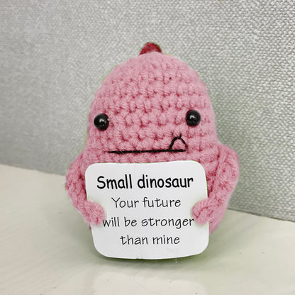 Funny Animal Crocheted Toy Creative Gift Kids dealsniper-net Pink Little Dinosaur Plus Keychain