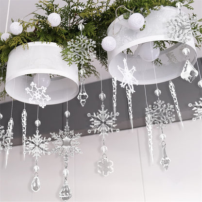 10 pcs Christmas Tree Hanging Pendants Acrylic Ice Strip Snow