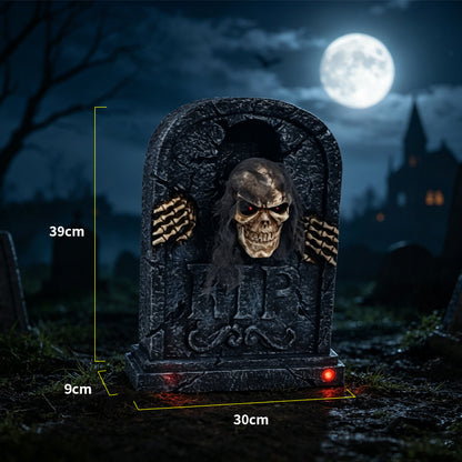 Halloween Creative Electric Tombstone With Swinging Skeleton Holidays DealSniper.net