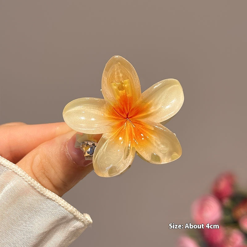 High Sense Plumeria Rubra Seaside Holiday Barrettes Beauty DealSniper.net 1 Small Size Orange 4cm 1PC