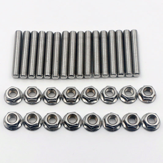 Stainless Steel Bolts Manifold Header Stud Kit For Ford F150 F250 4.6 5.4L V8 Vehicle dealsniper-net Silver