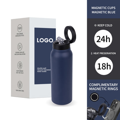 304 Stainless Steel Vacuum Cup Creative Magnetic Water Cup Outdoor Gym From House Dark Blue 25oz