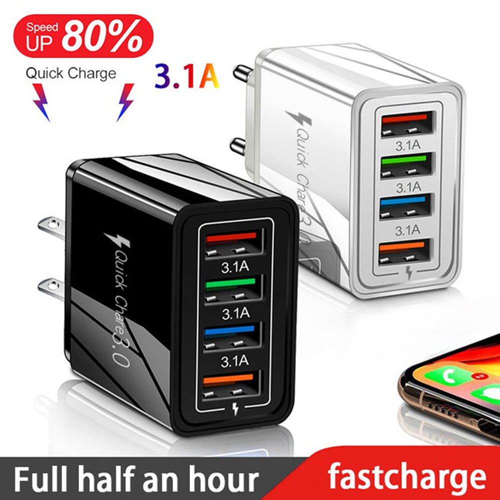 USB Charger Quick Charge 3.0 4 Phone Adapter Electronics DealSniper.net