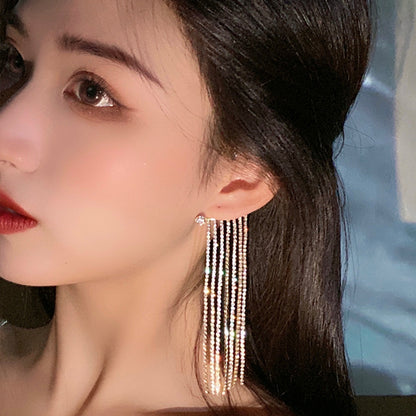 Fashionable And Simple Long Tassel Earrings Jewelry dealsniper-net