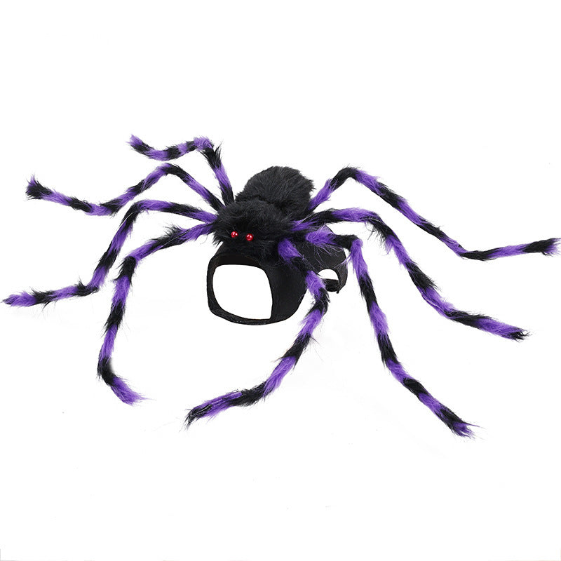 Halloween Pet Clothes Big Spider Pet Costume Pets dealsniper-net Black And Purple L