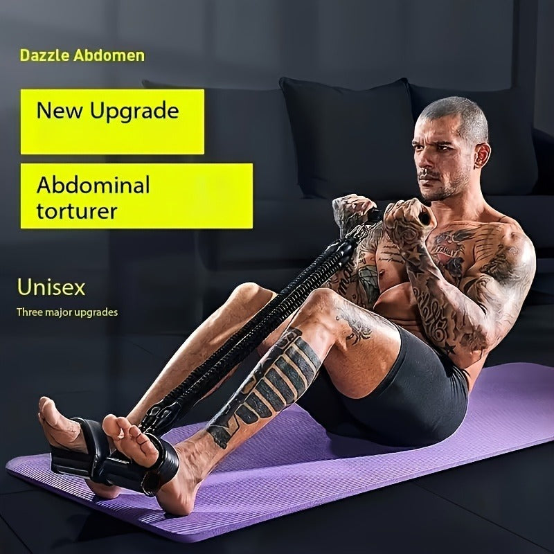 A Set Of Adjustable Resistance Tension Bands With Foot Pedals And Handles Sports Gym From House