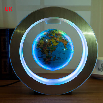 Round LED World Map Floating Globe Magnetic Levitation Light