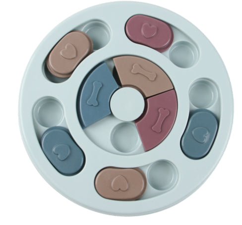 Dog Puzzle Toys Increase IQ Interactive Slow Dispensing Feeding Pets Gym From House Blue Round
