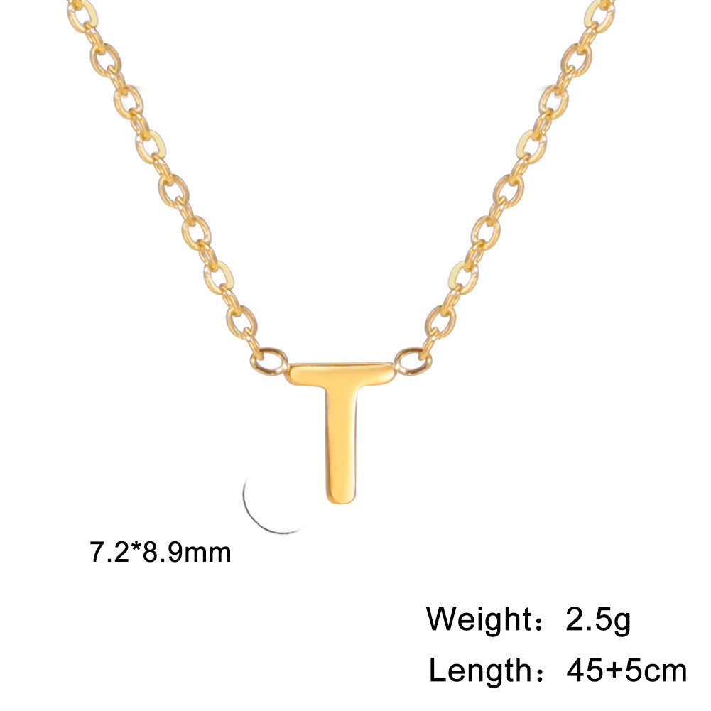 Fashion Alphabet Stainless Steel Necklace Jewelry dealsniper-net T