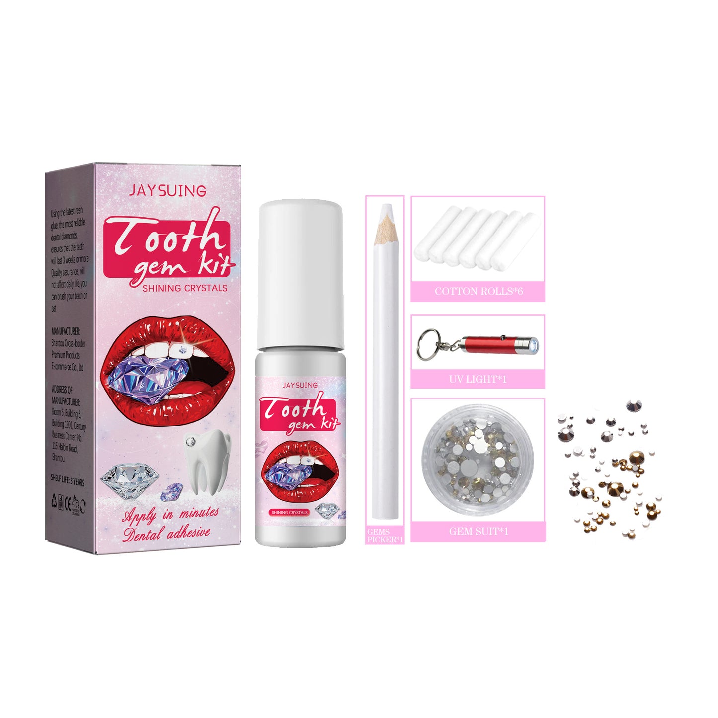 Tooth Gem Kit, Accessories Easy To Remove And Install