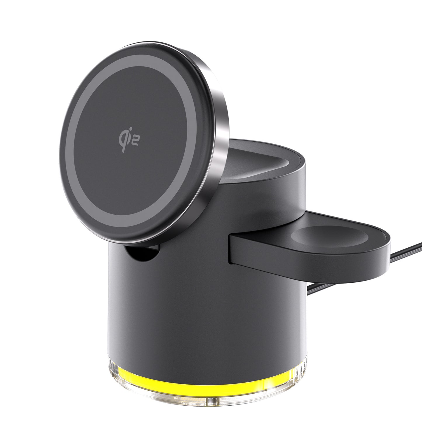 Folding Magnetic Three-in-one Wireless Charger Gadgets Gym From House Black Qi2 Version