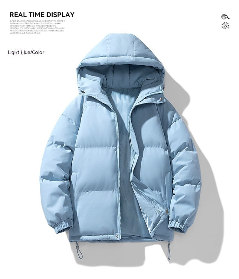 Men's Hoodie Coat Winter Fashion Solid ZIp-up Thickened Jacket Men null