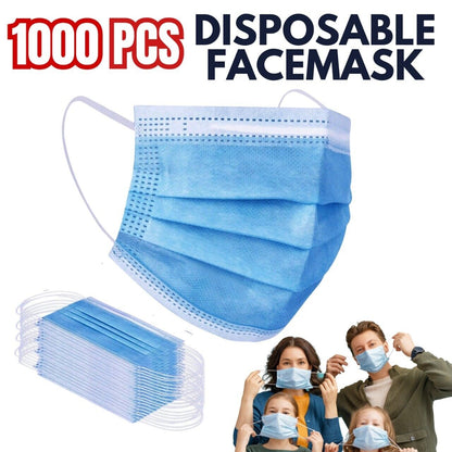 1000 Pcs Disposable Face Mask Non Medical Surgical 3-Ply Health dealsniper-net