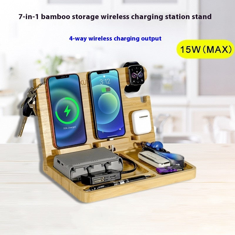Six-in-one Wireless Charger Mobile Phone Holder Desktop Gadgets Gym From House