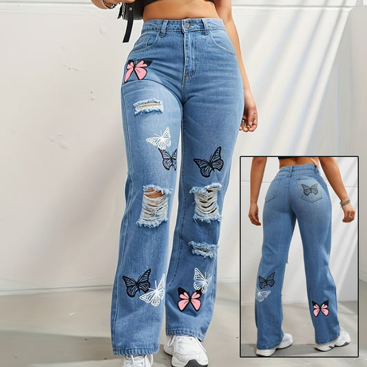 High Waisted Straight Leg Jeans For Women Women dealsniper-net