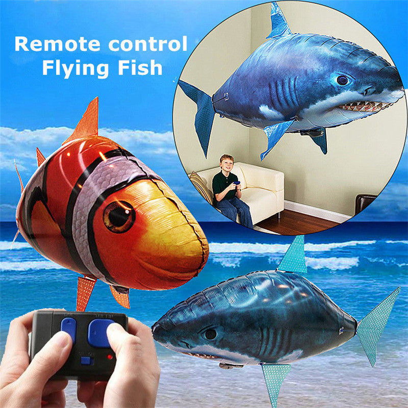 Remote Control Shark Toys Air Swimming Fish Infrared RC Air Balloons Inflatable RC Flying Air Plane Kids Toys Kids dealsniper-net