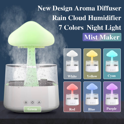 2-in-1 Desk Humidifier Rain Cloud Aromatherapy Essential Oil House dealsniper-net