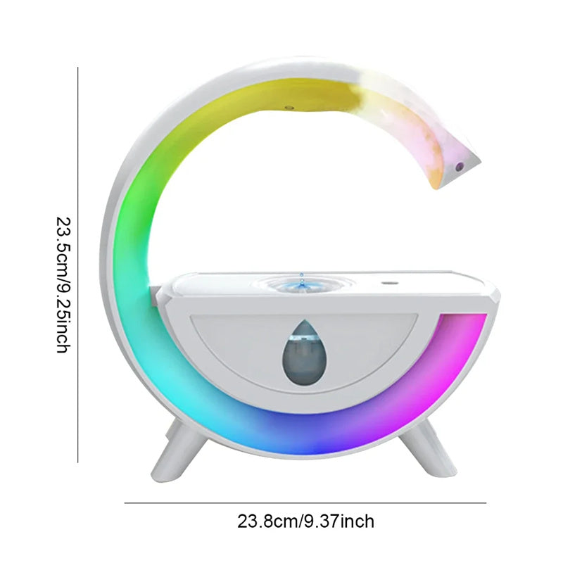 RGB Night Light Water Droplet Sprayer Anti-Gravity Air Humidifier 350ml Creative Home Office Mist Maker Diffuser Christmas Gift House dealsniper-net White USB