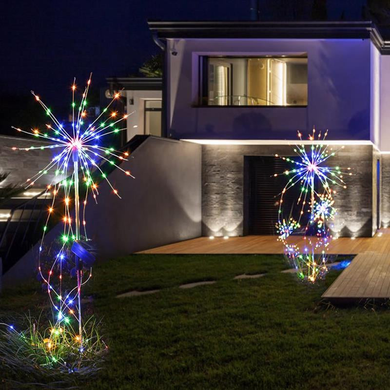 Solar Powered Garden Flowers Firework Lights Outdoor Lights Garden dealsniper-net