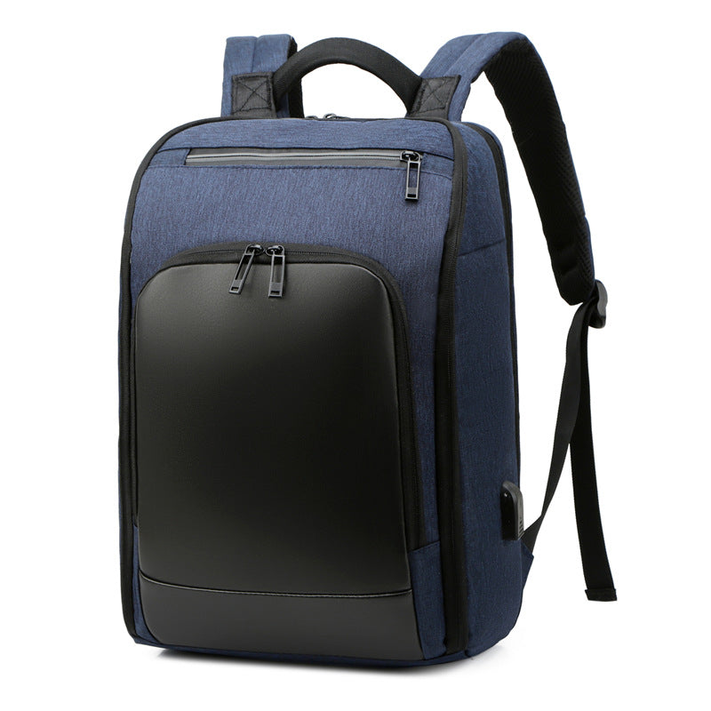 Men On Business Computer Backpack USB Reflective Strip Men DealSniper.net Blue