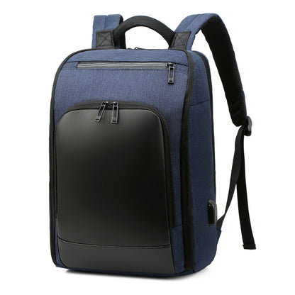 Men On Business Computer Backpack USB Reflective Strip Men DealSniper.net Blue