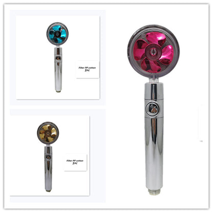 Propeller Driven Shower Head With Stop Button And Cotton Filter House DealSniper.net 9set