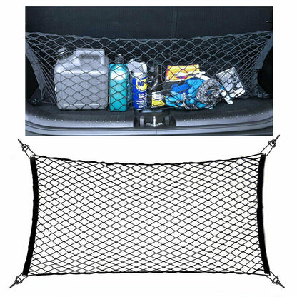 Trunk CARGO NET Car Nylon Elastic Mesh Organizer Truck SUV Universal 4 Hook Rear Vehicle dealsniper-net