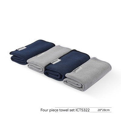 Bomber Towel Bar Cleaning Cloth Coffee Machine Foam Cloth Water-absorbing Quick-drying Small Tower Kitchen DealSniper.net 28 × 28CM Gray 2 Blue 2 Assortment Pack