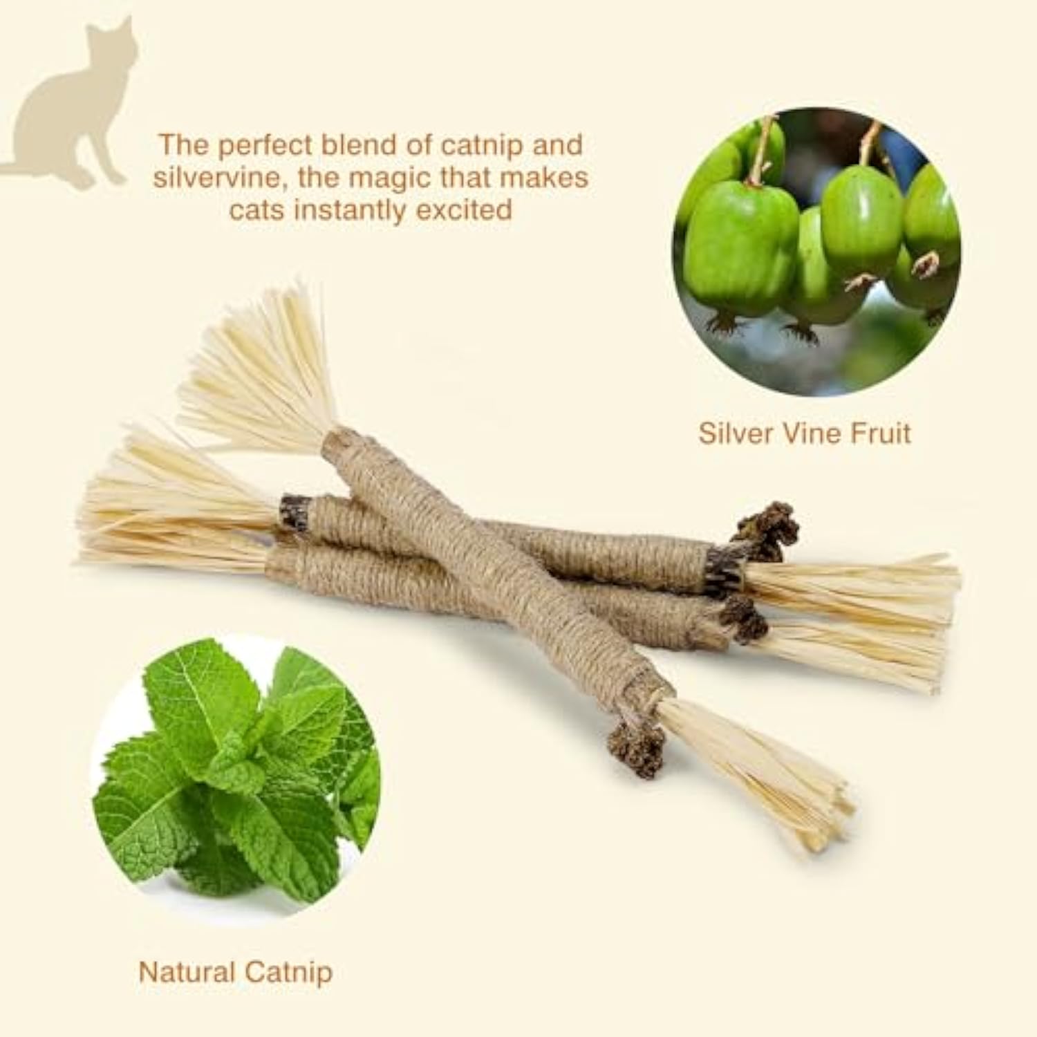 3 Pack Silvervine Sticks For Cats Cat Chew Toy For Dental Care Pets Gym From House