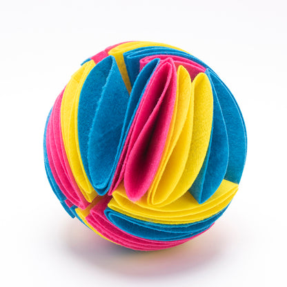 Foldable Dog Snuffle Ball Dog Training Toys Increase IQ Pets dealsniper-net L Yellow blue pink