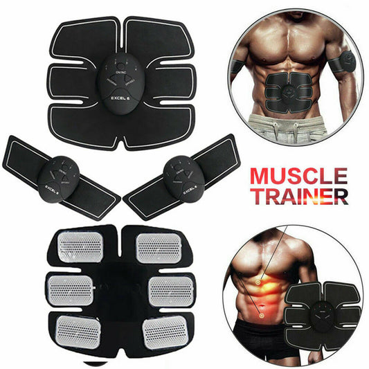 Electric Muscle Toner Machine ABS Toning Belt Simulation Fat Burner Belly Shaper Sports dealsniper-net Black