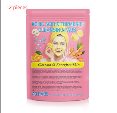 Turmeric Cleansing Pad Compressed Turmeric Kojic Acid Beauty dealsniper-net Yellow 40pcs2 pieces