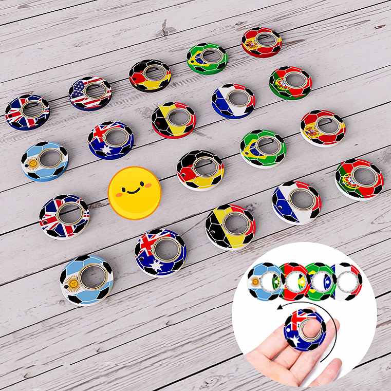 Creative Football World Cup Fidget Spinner Toy Keychain Hand Spinner