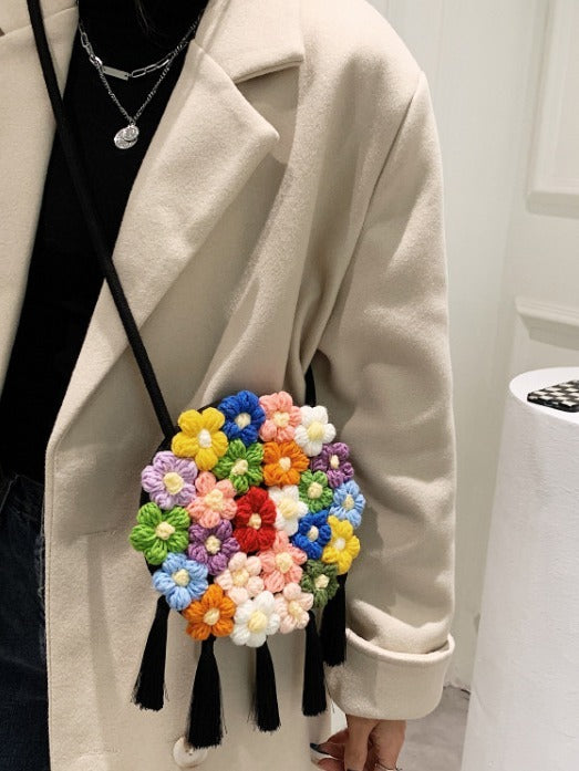 Ethnic Fluffy Bag For Women Round Bag Stylish And Versatile Women dealsniper-net
