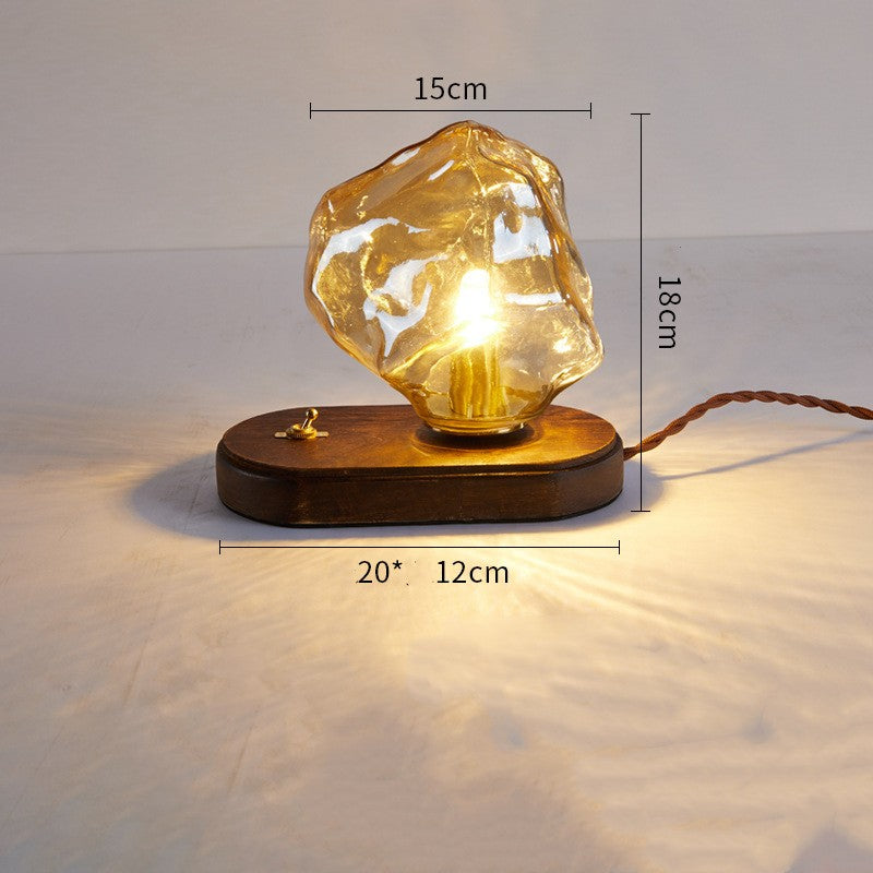 Ice Table Lamp Bedside Decoration Small Night Light Home Decor Gym From House Amber lampshade Tricolor light 220V US