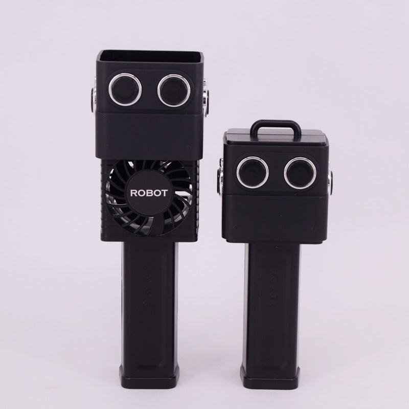 New Handheld Desktop Dual-purpose Robot Fan Gadgets Gym From House Black USB