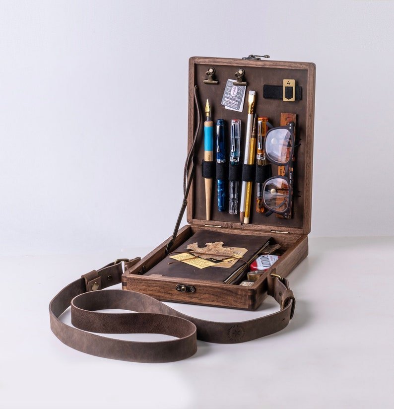 Writers Messenger Wood Box,Multi-Function Artist Tool And Brush