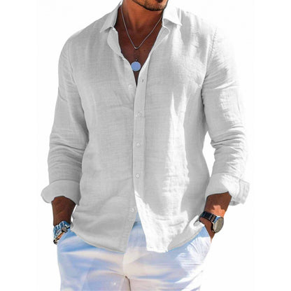 Men's Long Sleeve Shirt Casual Loose Lapel Button Men Gym From House SF9063 2XL