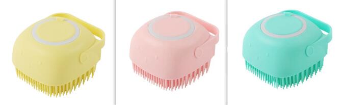 Silicone Dog Bath Massage Gloves Brush Pet Cat Bathroom Cleaning Tool