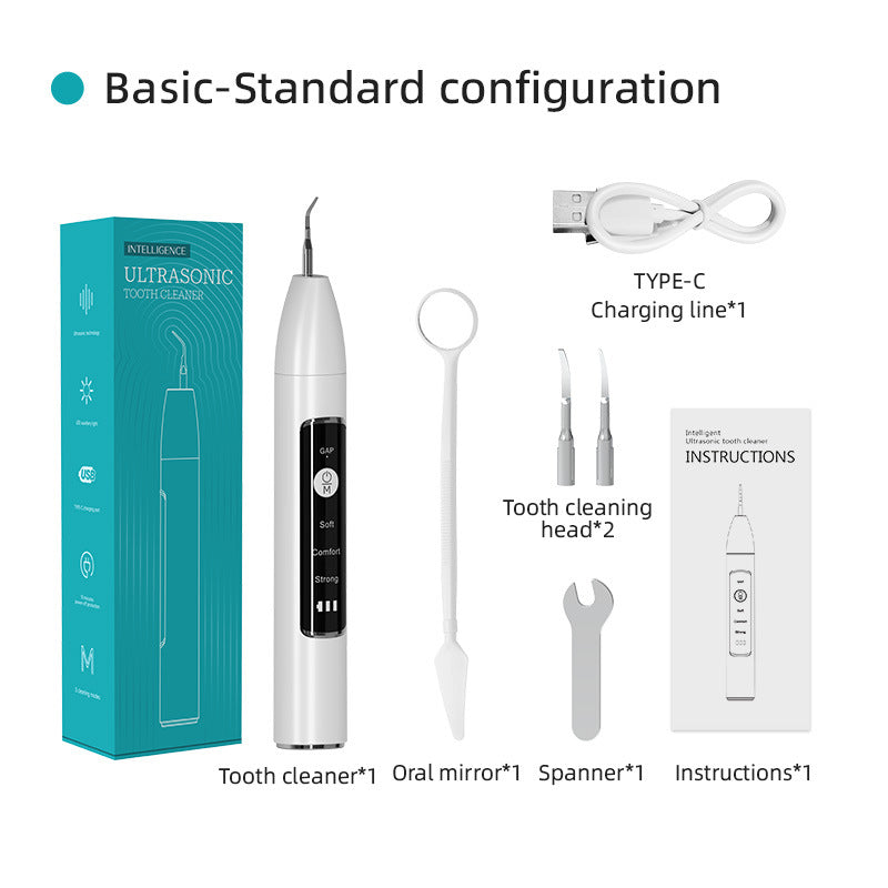 Visual Household Frequency Tracking Ultrasonic Dental Cleaner Beauty Gym From House White
