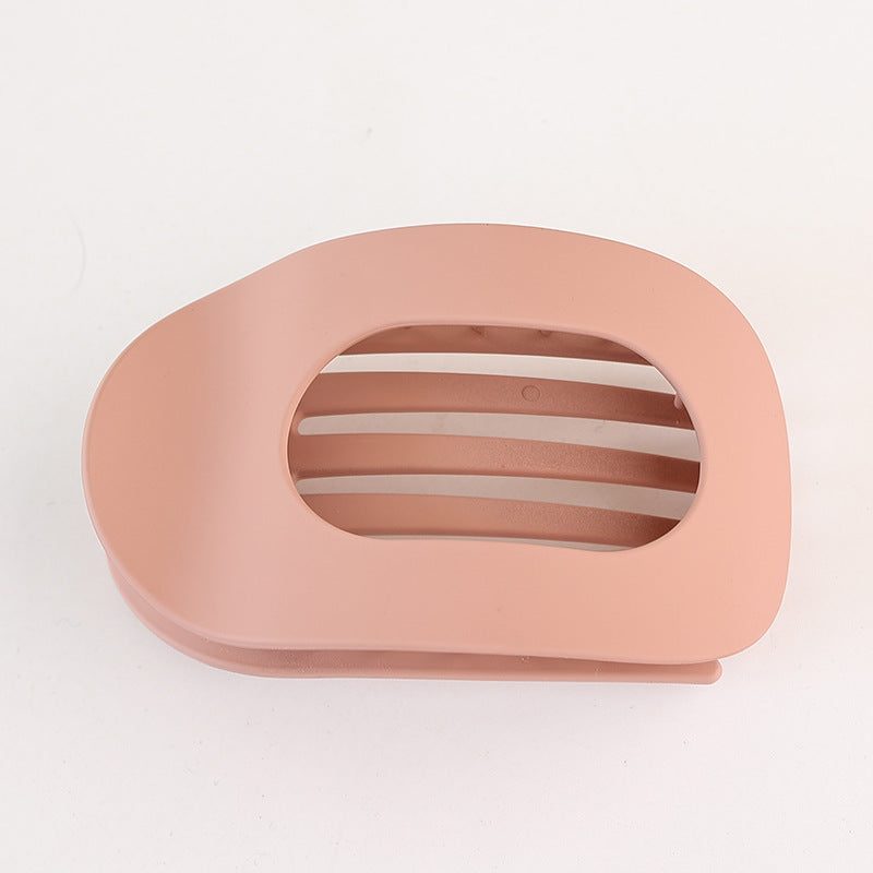 Flat Oval Barrettes Back Head Hair Claw Women DealSniper.net Matte Pink Pc