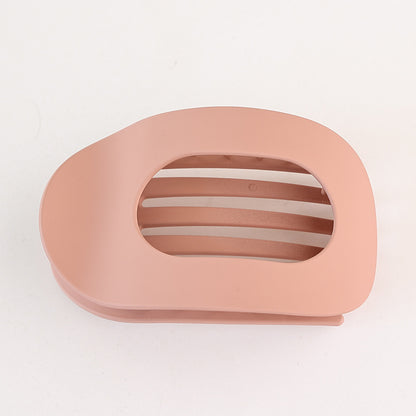 Flat Oval Barrettes Back Head Hair Claw Women DealSniper.net Matte Pink Pc