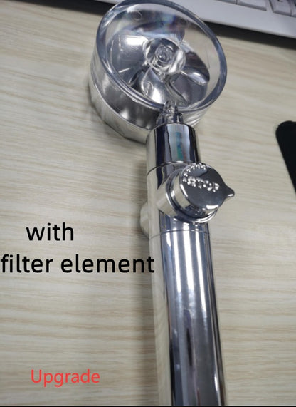 New Turbo Propeller Shower Head Water Saving High Pressure Flow